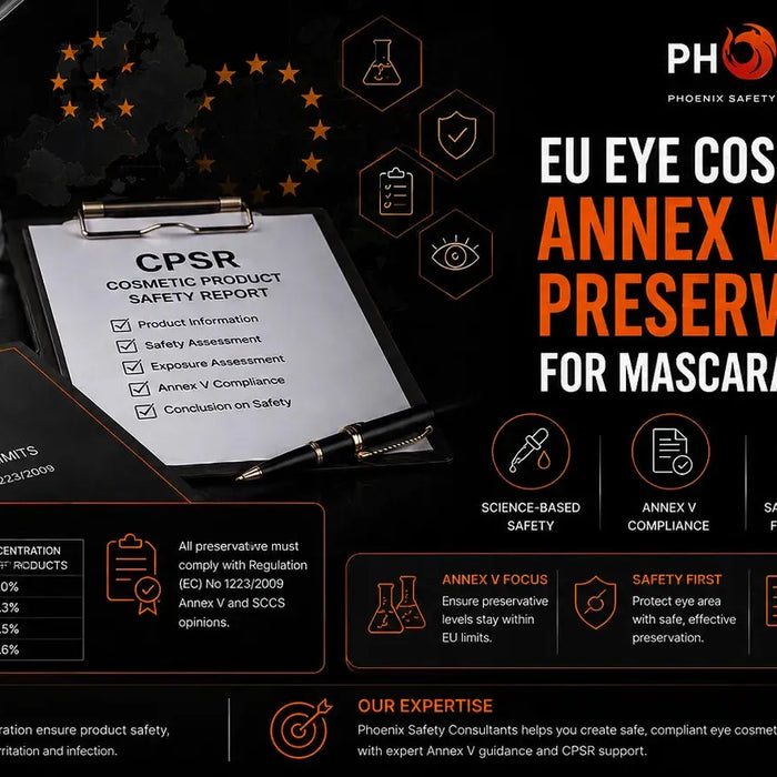 EU Eye Cosmetic Safety: Annex V Preservative Limits for Mascara, Eyeliner & CPSR