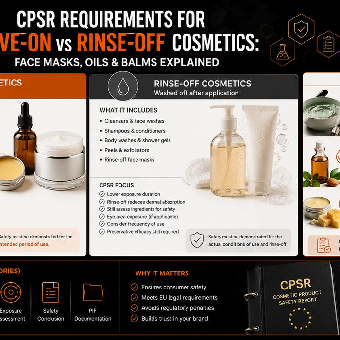CPSR Requirements for Leave-On vs Rinse-Off Cosmetics: Face Masks, Oils & Balms Explained