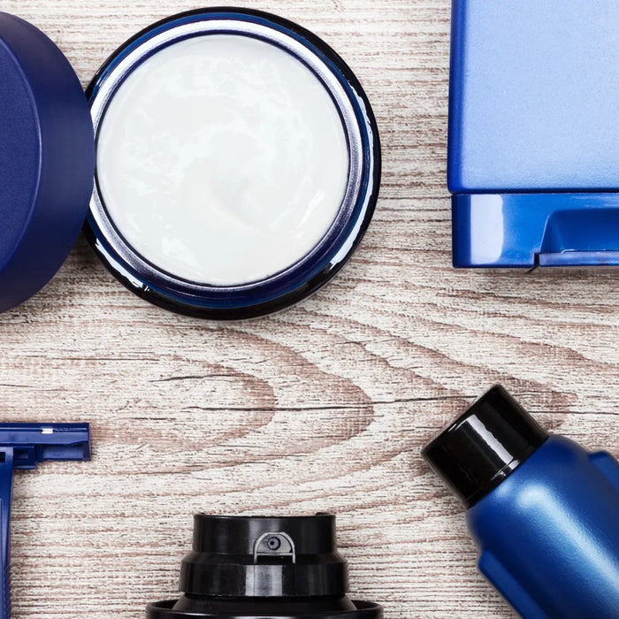 Aftershave balm and men's grooming products for CPSR and cosmetic compliance.
