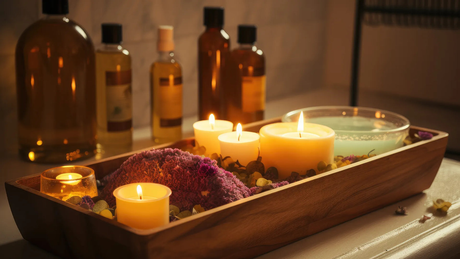 Massage oils and massage candles displayed to illustrate whether a Toxicological Risk Assessment (TRA) or CPSR is required for UK and EU compliance.