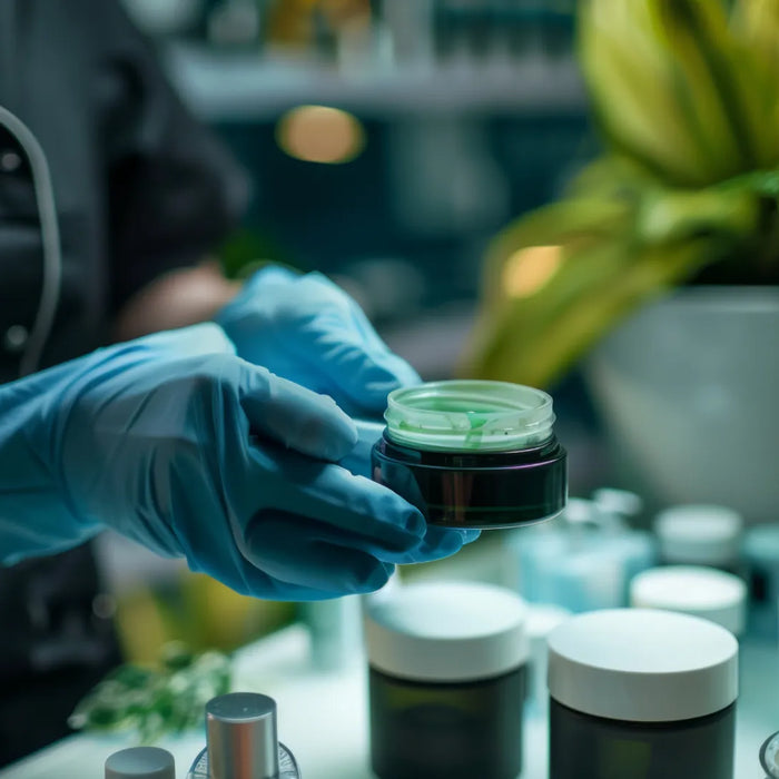 Cosmetic safety assessor reviewing a skincare product to determine whether a TRA or CPSR is required for UK and EU cosmetic compliance.