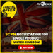 UK SCPN Product Notification for Single Product
