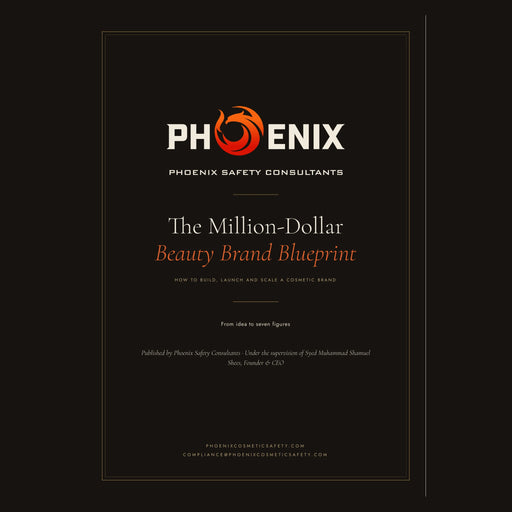 The Million-Dollar Beauty Brand Blueprint cover by Phoenix Safety Consultants, beauty business guide, 48 pages